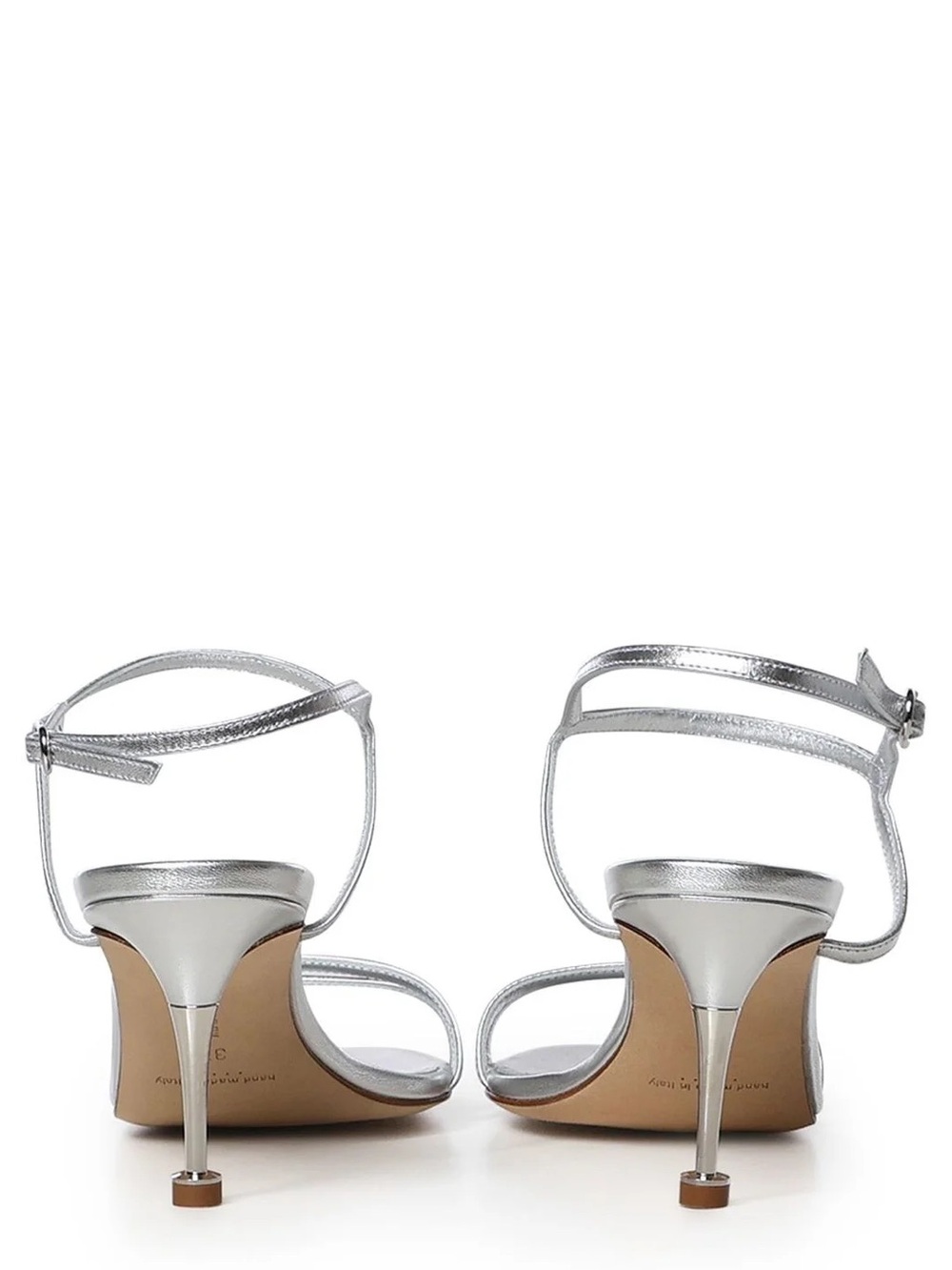 Manolo Blahnik Silver Metallic Strappy Stiletto Sandals - Picture 8 of 10